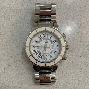 A_line Stainless Steel Women’s Watch with White Face